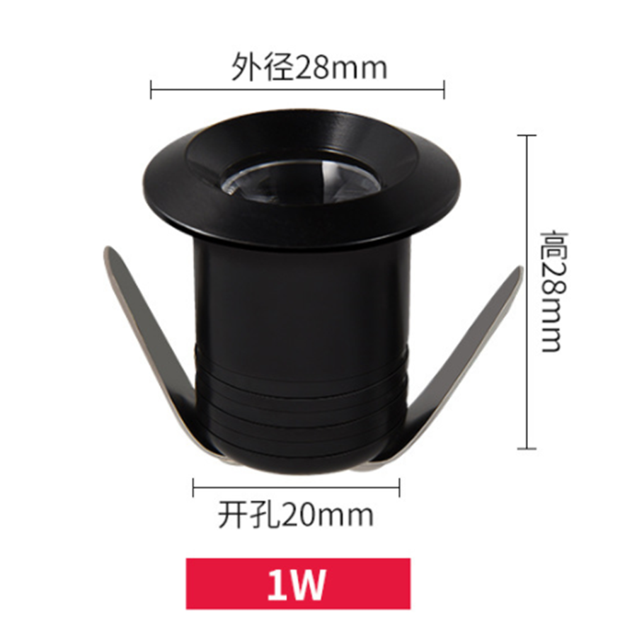 1W Under Cabinet LED Lights Recessed Mini Downlights Decoration Indoor Jewelry Showcase Display Cupboard Bookshelf Spot Lighting