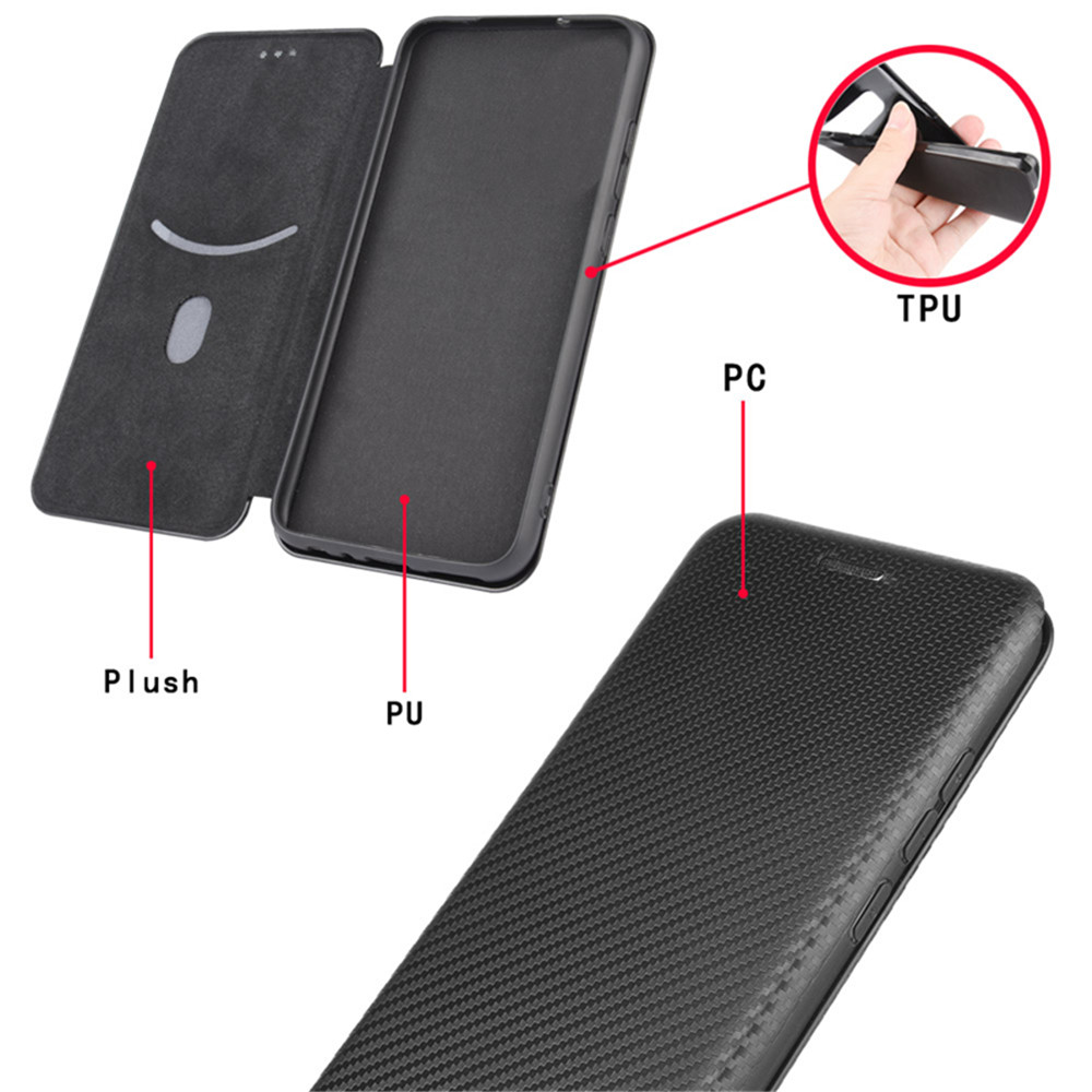 Voor Oukitel C23 Pro Case Luxe Flip Carbon Fiber Skin Magnetische Adsorptie Case Voor Oukitel C23Pro C 23 OukitelC23 Telefoon tassen