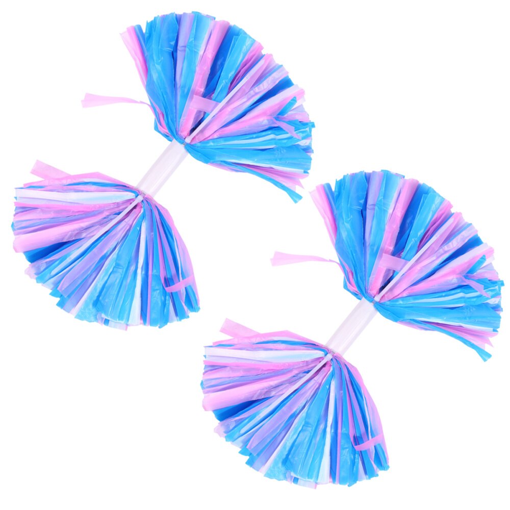 1 Pair Cheering Poms Cheerleader Supplies Sport Cheerleader Pom Poms for Competitive Race Performance (Blue and White a