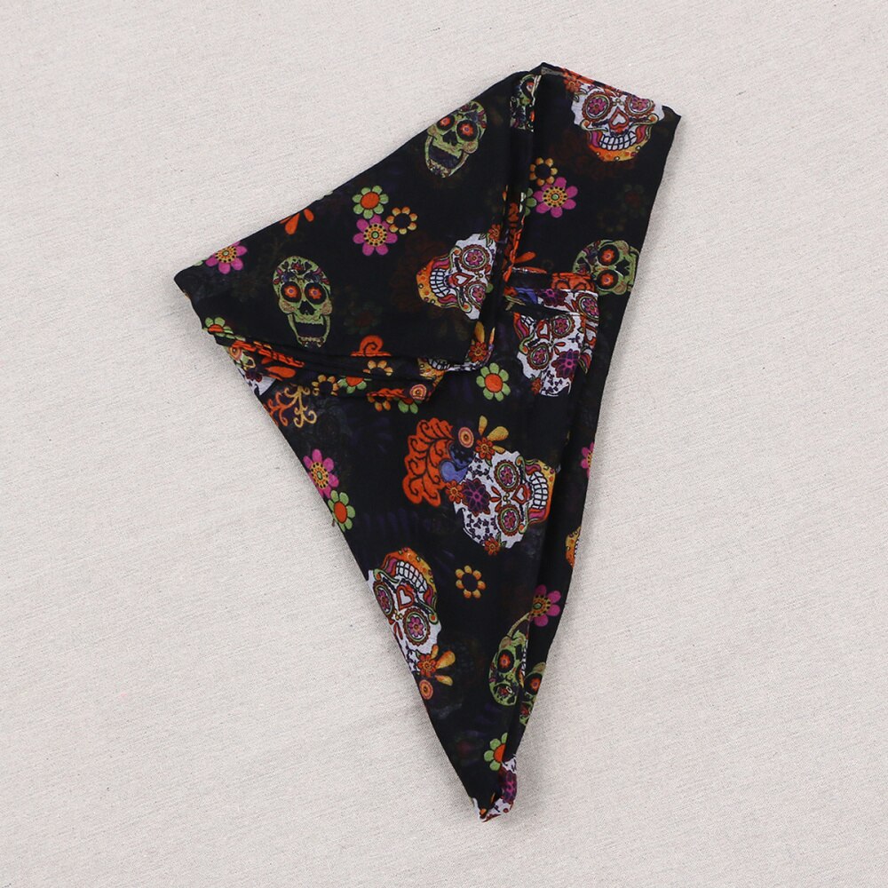 Foulard imprimé de squelette drôle, châle décoratif pour fête de Festival