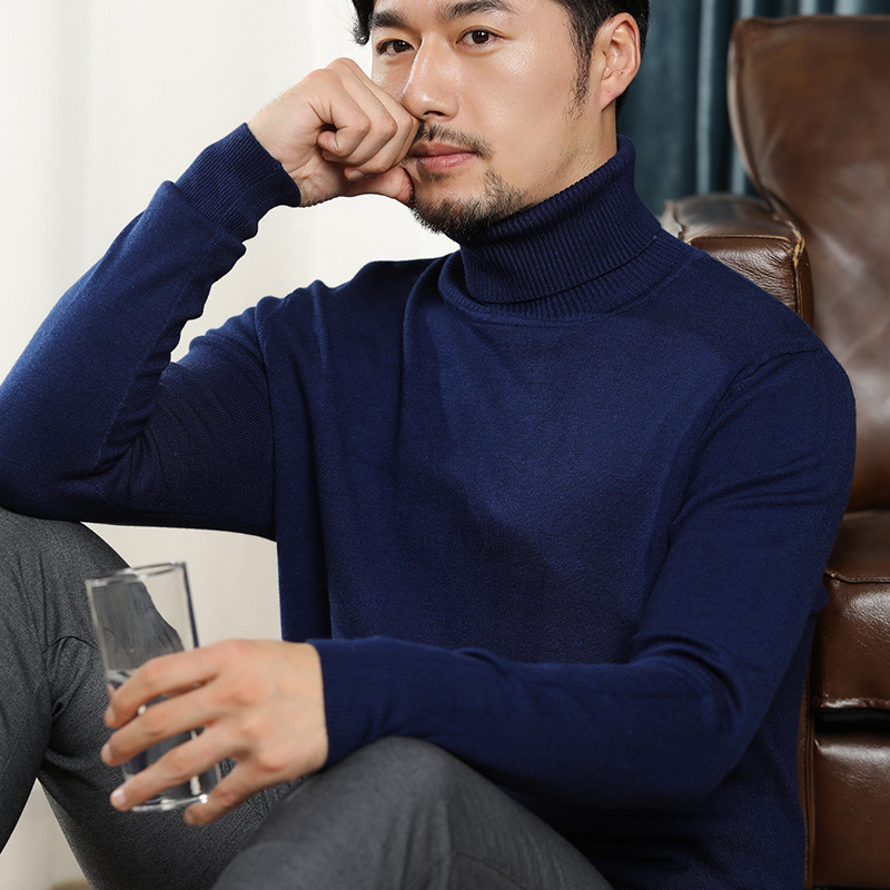 Autumn Winter Thick Turtleneck Sweater Men Pink Oversized Sweater Male Knitted Pullover Casual Long Sleeve Loose Knitwear Xxxl