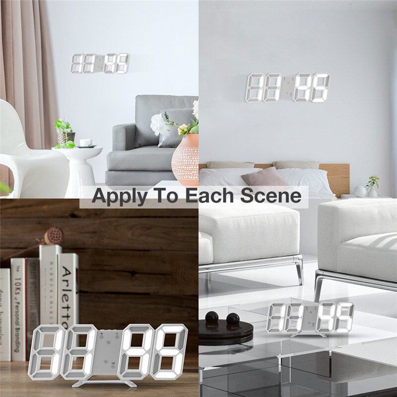Led Digitale 3D Wandklok Usb Elektronische Wekkers Datum Temperatuur Automatische Backlight Tafel Desktop Klok Woondecoratie