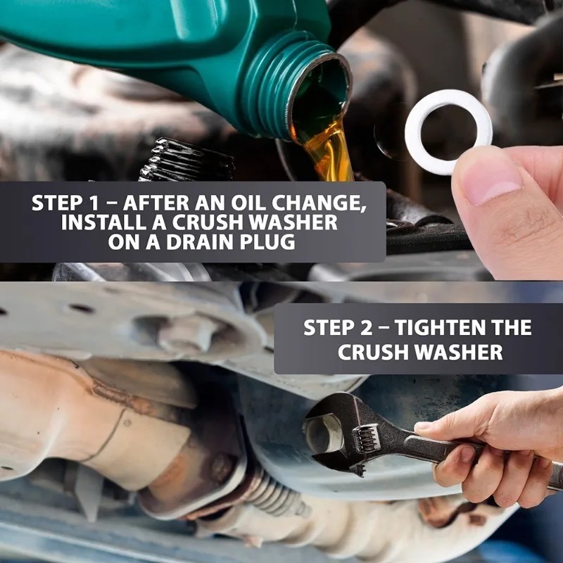 14 mm aluminium olieaftapplug crush washer set antislip voor duurzame afdichting auto exterieur accessoires voor olieverversing compatibel