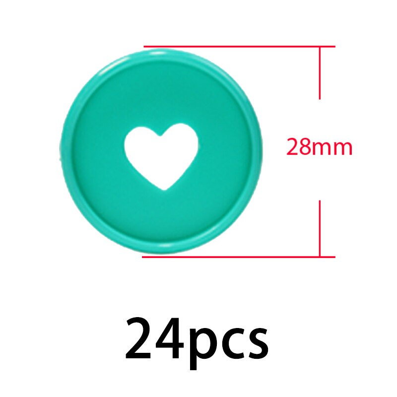 Discos de encuadernación de plástico para cuaderno, archivador de 28mm, coloridos, de , accesorio para álbum de recortes, 24 unidades: Green-24pcs-28mm