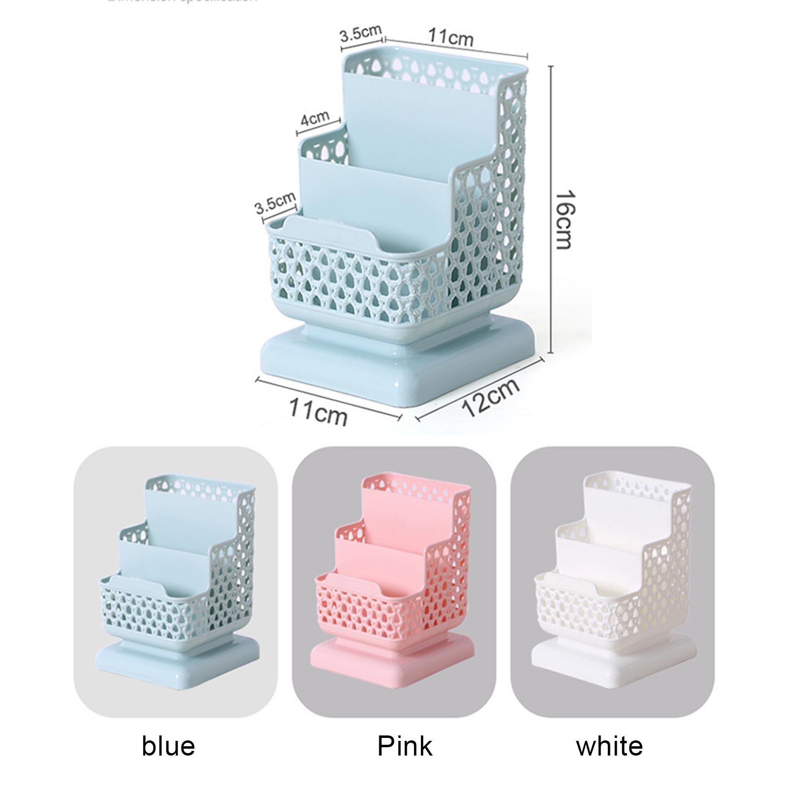 Organiseur de bureau en plastique pour stylos, boîte de rangement pour stylos, brosses, crayons, pots, brosses de maquillage