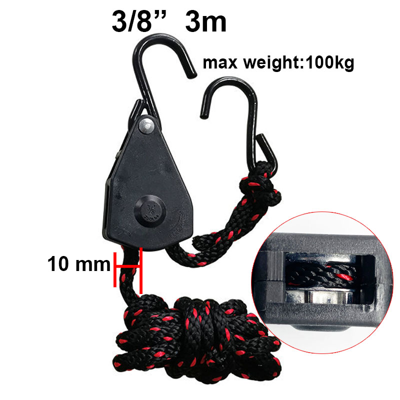 4/6/10mm Zelt Einstellbare Seil Verschluss Feste Schnalle Riemenscheibe Schlüssel Ratsche KleiderbüGel Lichter Heben Camping Markise Wind Seil: Pflaume