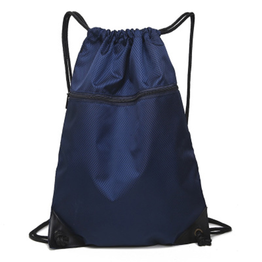 Unisex Drawstring Bag Simple Sports Backpack For Men Women Fitness Training Travel Lightweight Backpack Bag: navy