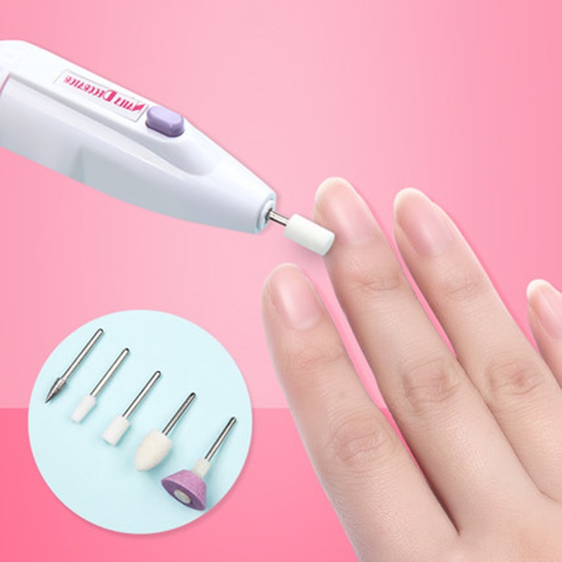 Kit de recortador de esmalte de uñas 5 en 1, herramienta de corte de uñas, amoladora de manicura, pulidora de pulido de pedicura