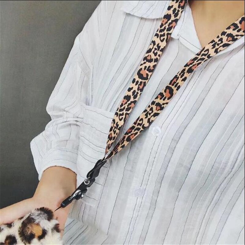 UVR Mobile Phone Straps Leopard print Phone holder Key Lanyard Cheetah ID Badge Holders Animal Phone Neck Straps with Keyring