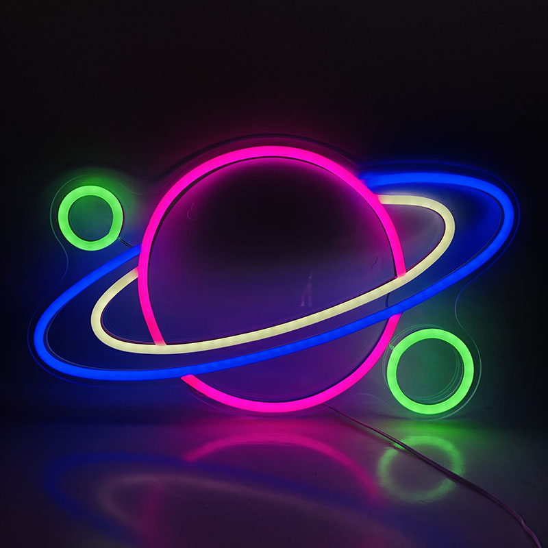 Alien – lampe Led fluo en forme de vaisseau spatial, UFO, planète, manette de jeu, luminaire mural suspendu en acrylique, luminaire décoratif d&#39;intérieur, commande USB