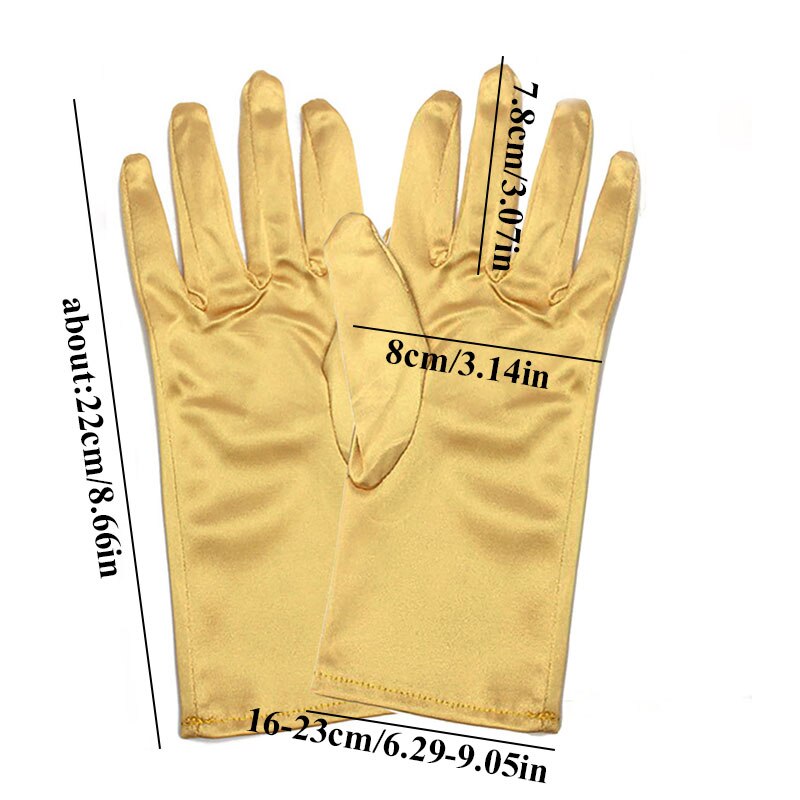 1 PC Mädchen Dame Satin- Kurze Finger Handgelenk Handschuhe Glatt Abend Party Formale Prom Kostüm strecken Handschuhe verrotten Weiß Etikette handschuh