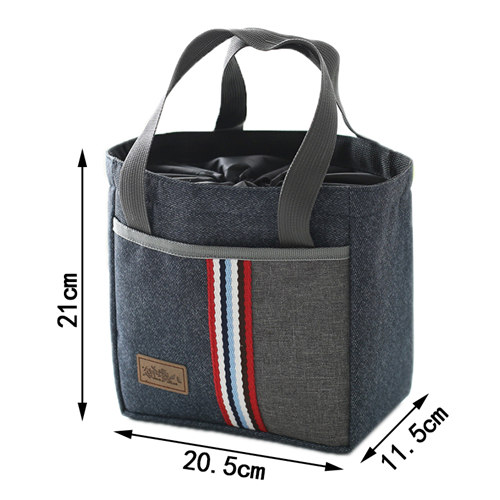 Denim Grote Ijs Koeltassen Geïsoleerde Pack Drinken Voedsel Thermische Leisure Handtas Vrouwen Kid 'S Picknick Pouch Lunchbox accessoires: H Lunch Bag