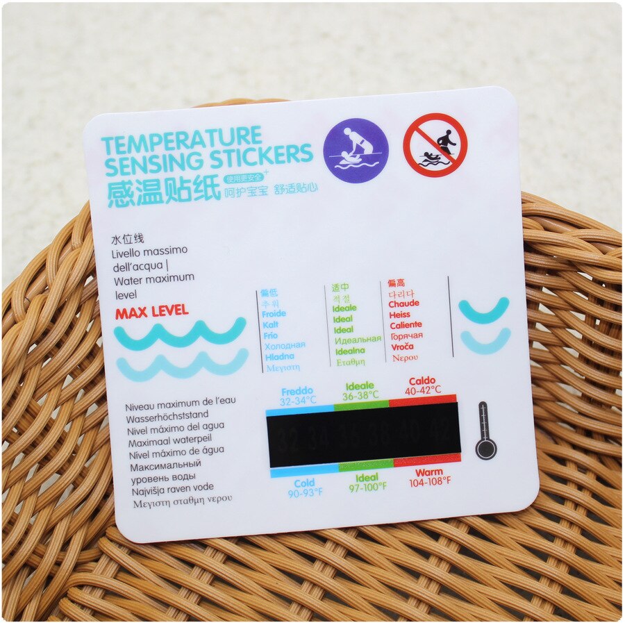 Badekar temperaturfølsom klistermærke temperaturmåling kort klistermærke badekar pool tegneserie temperaturkort baby tilbehør: 3pc
