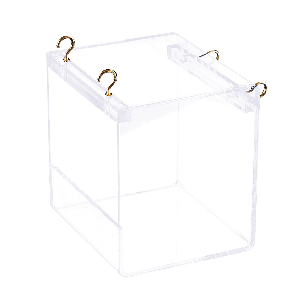 Periquitos con ganchos colgantes, acrílico, bañera de aves, limpieza, suministros para mascotas, jaula portátil para casa, loros, ducha espaciosa, cacatúa