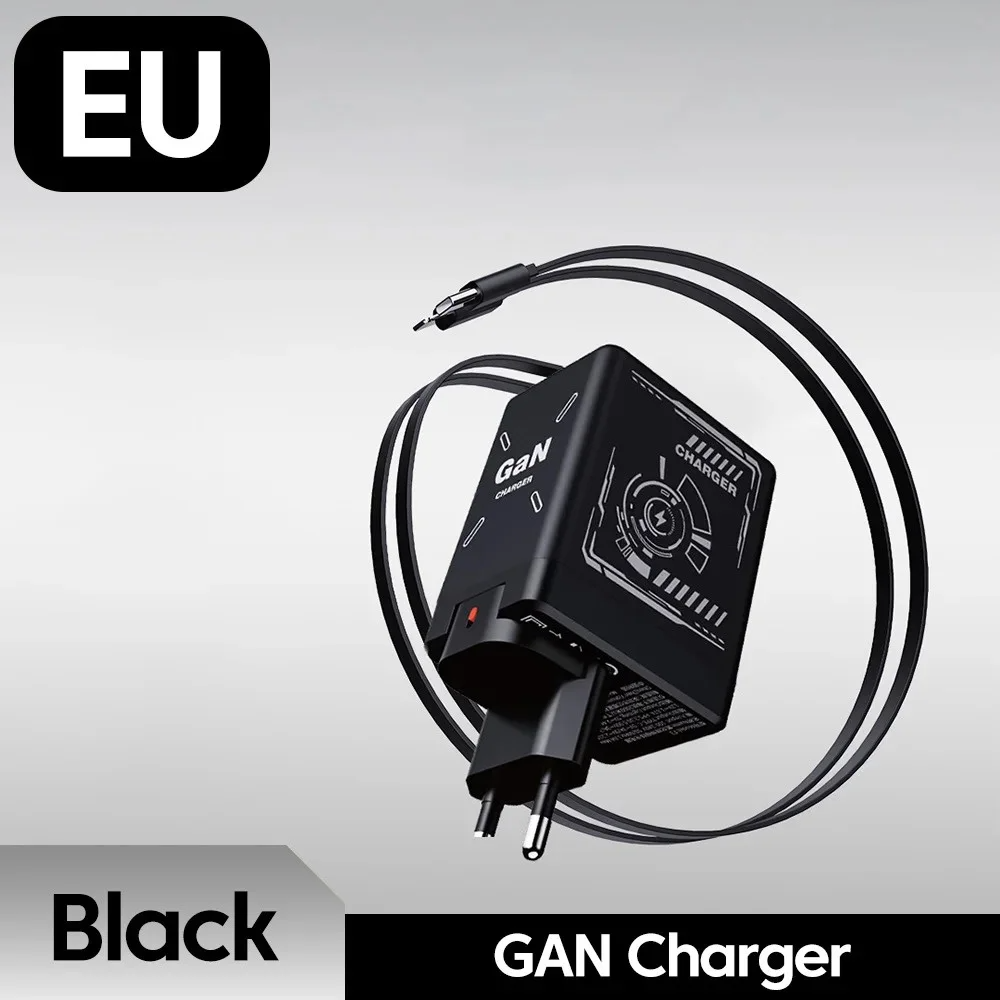 GaN 20W Snellader met intrekbare Type-C kabel, snellaadadapter voor iPhone 17 16 15 14 13 12 11 iPad: IL