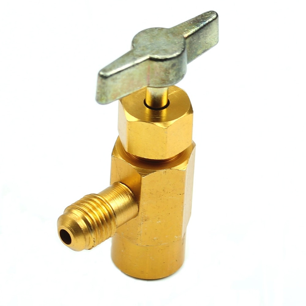 1pc 60*35mm 1/4 gängad adapter r -134a kylmedelsburk utmatning flask kranöppnare ventil