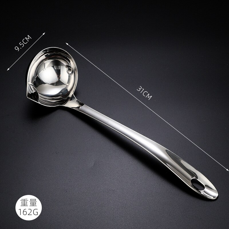 304 stainless steel oil separator drain oil filter oil magic spoon household oil leakage oil separator spoon strainer: C