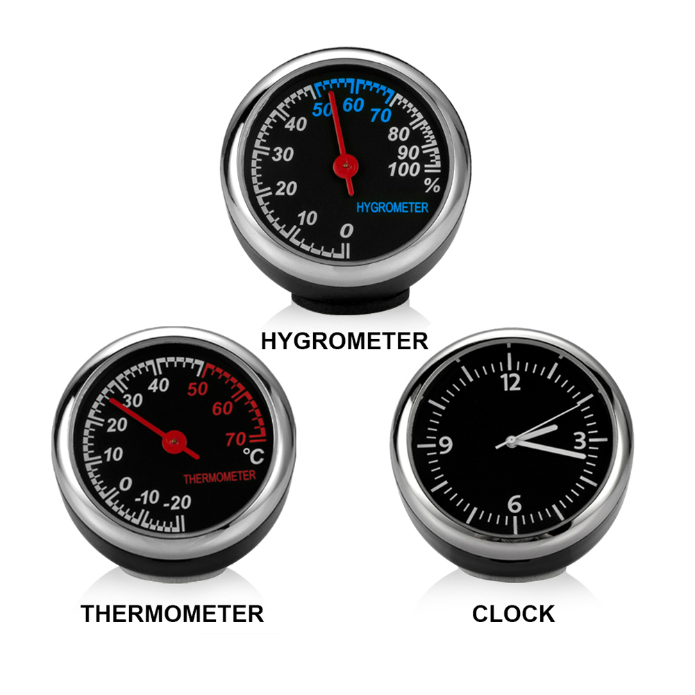 Bilklokke ornament bilklokke termometer hygrometer målermålere dekorasjon mini bildisplay klokke i biltilbehør