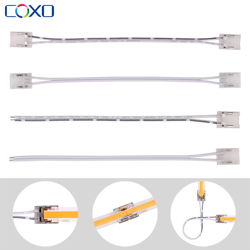 5pcs Solderless LED Connector Transparent for 2pin 3pin 4pin 5pin 6pin FOB COB DIM RGBW RGB CCT SMD LED Strip