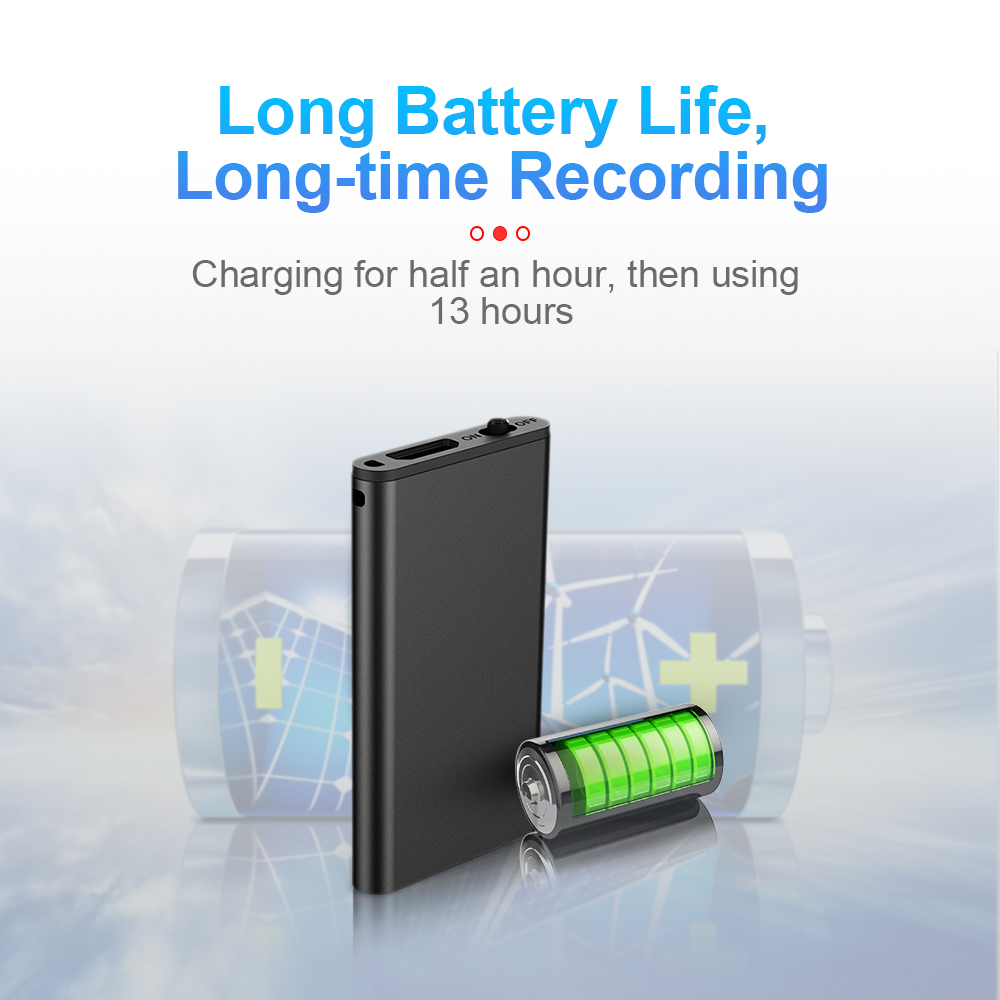Ultra-Thin Mini Voice Recorder Espia 4-32GB Digtal Sound Activated Dictaphone HD Noise Reduce Recording MP3 Player