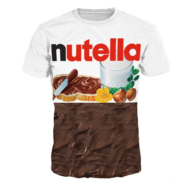 Lyprerazy MEN /WOMEN Unisex Casual 3D-Printed Short Sleeve Tops T-Shirts Tees Nutella 3D T shirts: XXL