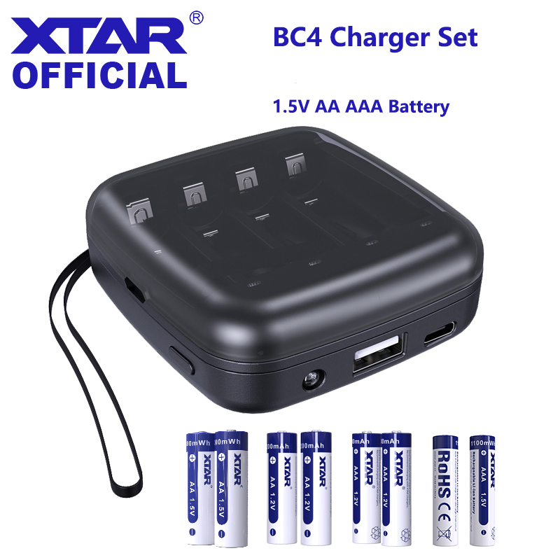 Zestaw akumulatorów XTAR 1,5 V Li-ion AA AAA Ładowarka BC4