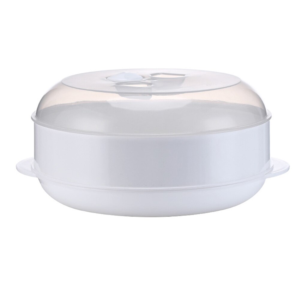 Vaporera para microondas sin BPA, cestas para cocinar al vapor, verduras, pescado, mariscos, redonda, vaporera de un solo/doble nivel: Single Tier