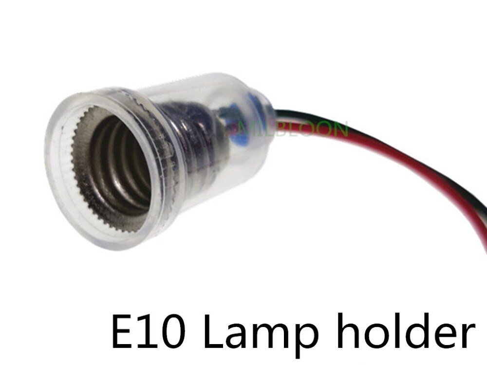 3 stk  e10 lampeholder med wire lampe base  e10 pæreholder