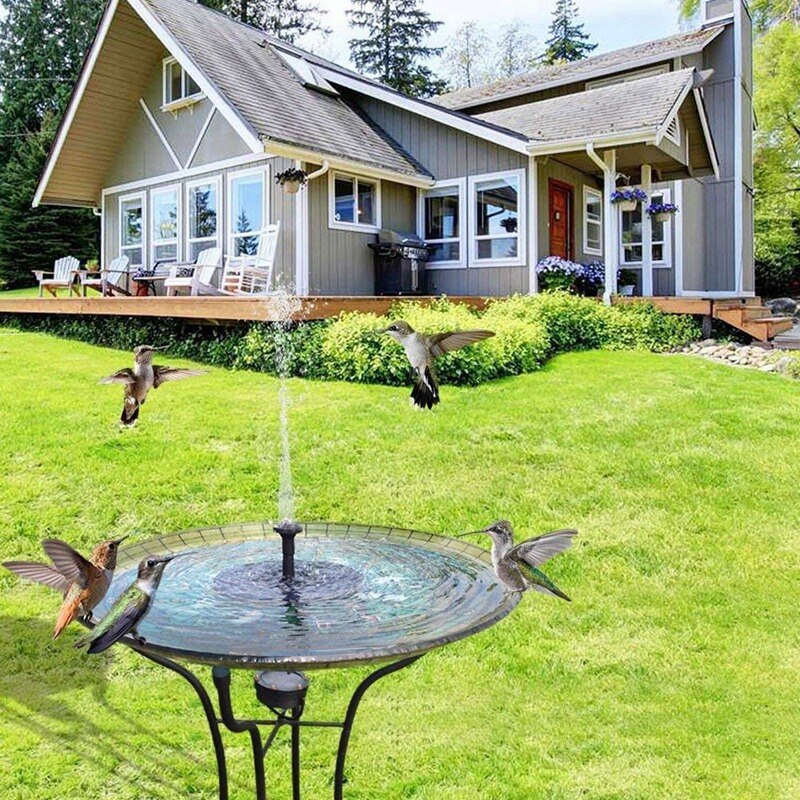 Vogelbad Solar Fontein Pomp, 1.4W Cirkel Tuin Zonne-energie Waterpomp Drijvende Fontein Pomp Voor Birdbaths & Vijvers