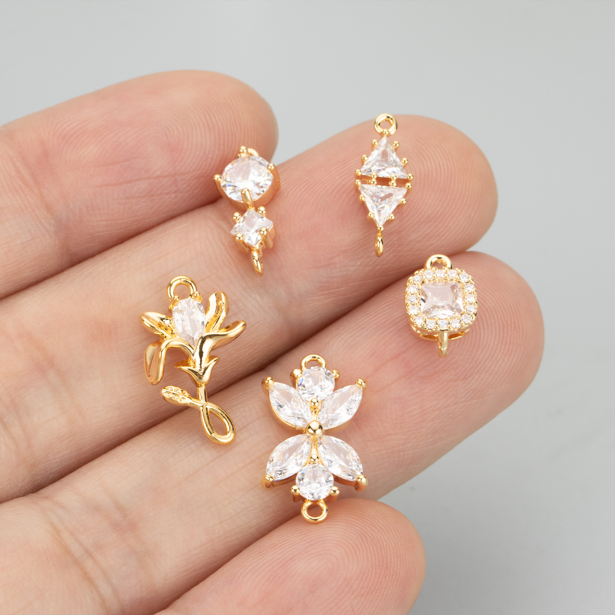 GUFEATHER MC73, accesorios de joyería, chapado en rodio de oro de 18k, sin níquel, cobre, circonita, fabricación de joyas, dijes, colgantes diy, 10 unids/lote