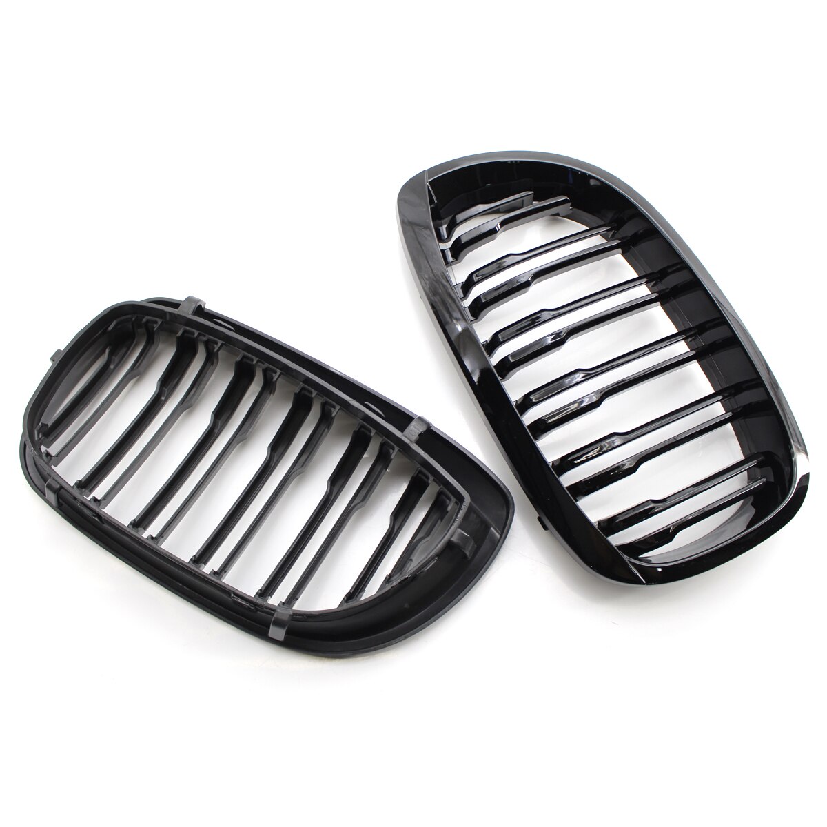 1 Paar Gloss Black Dubbele Slat Nier Grille Grill Vervanging Voor Bmw 3Serie E46 Coupe Cabrio 2003-2006 51137064317 51137064318