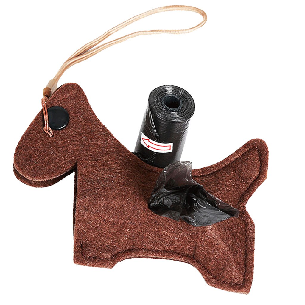 Pets Dog Poop Waste Dispenser Box Poop Removal Disposal Bags Holder Dog Supplies: Brown