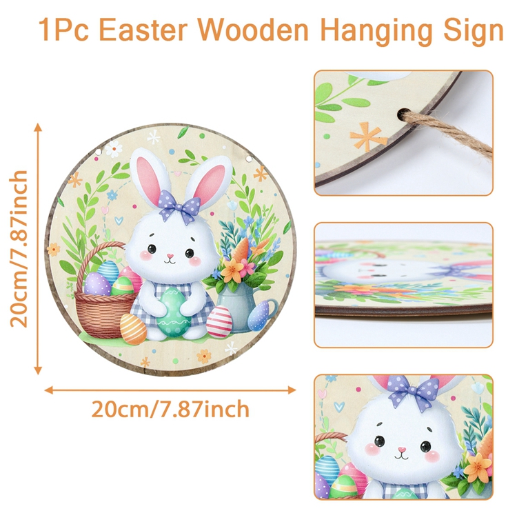 Panneau de porte en bois lapin de Pâques, Hello Welcome, Lapin de Pâques, Carotte, Plaque, Face Pendant, Joyeuses Pâques, Décor de fête, 2025: Vert menthe