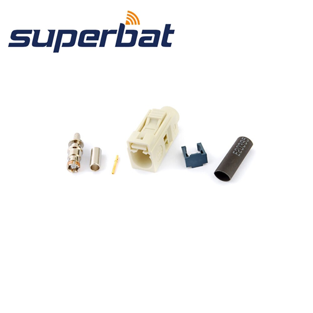 Superbat-conector hembra de crimpado Fakra, 10 piezas, Radio Blanca/9001 con Phantom para Cable RG316 RG174 LMR100