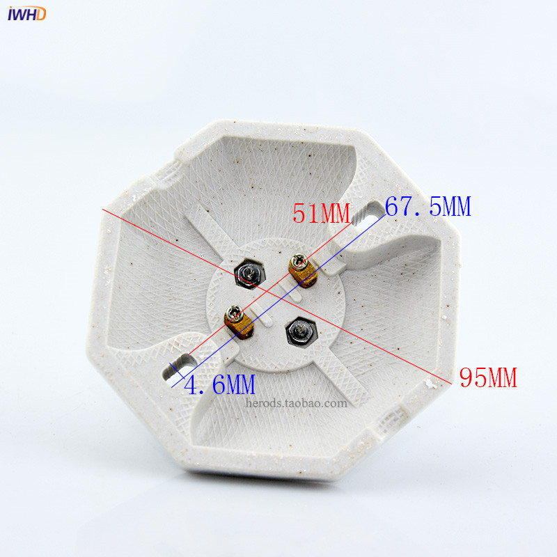 Iwhd Portalamparas Vintage Lamphouder E27 Socket Lampvoet Voor Tafellamp Douille Fitting E27 Lamp Lamphouder Creamic