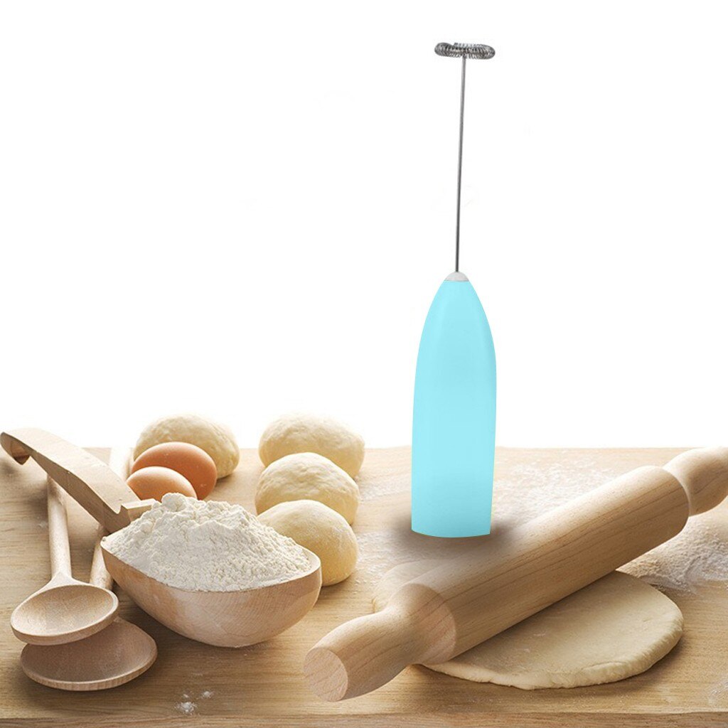 Batidor eléctrico para café y leche, batidor eléctrico para huevos, batidor de espuma, Mini agitador con mango, herramienta de cocina práctica #20 1 unidad
