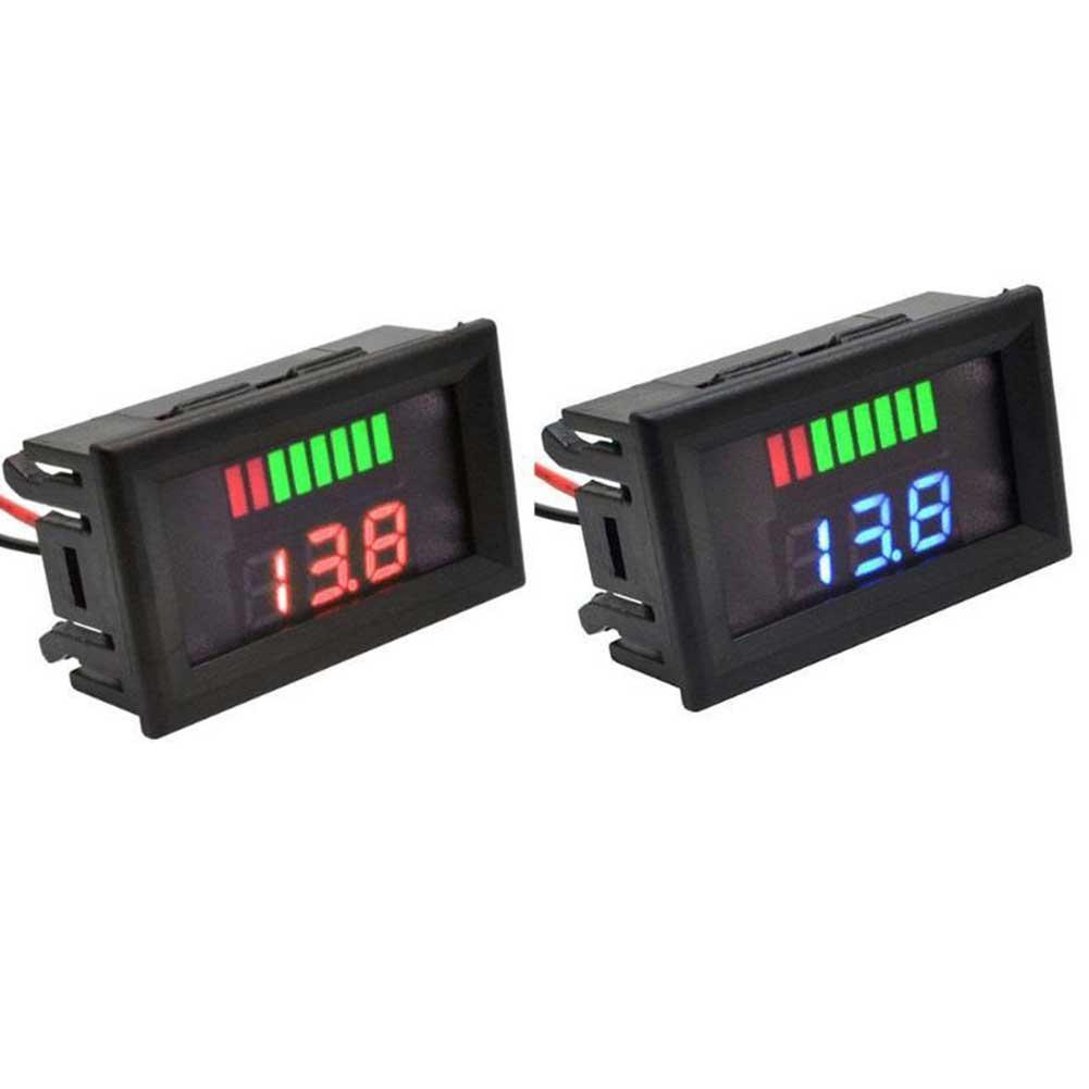 12V-60V Car Marine Motorcycle LED Digital Voltmeter Meter Battery Gauge DC Lead-acid Digital Capacity Indicator Tester Charge