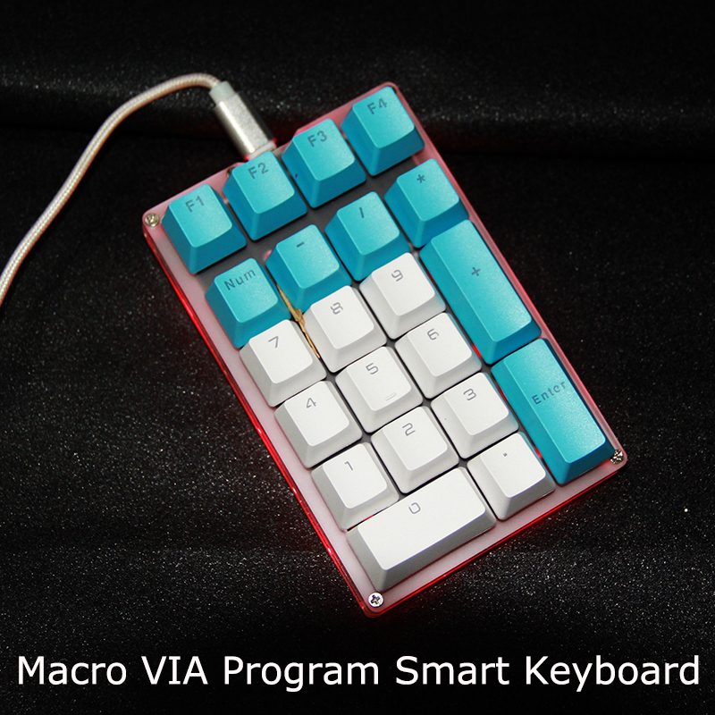QMK VIA Keyboard Programming Macro Function Keypad Macropad 21Keys With RGB Backlight Numpad Programmable Mechanical keyboards