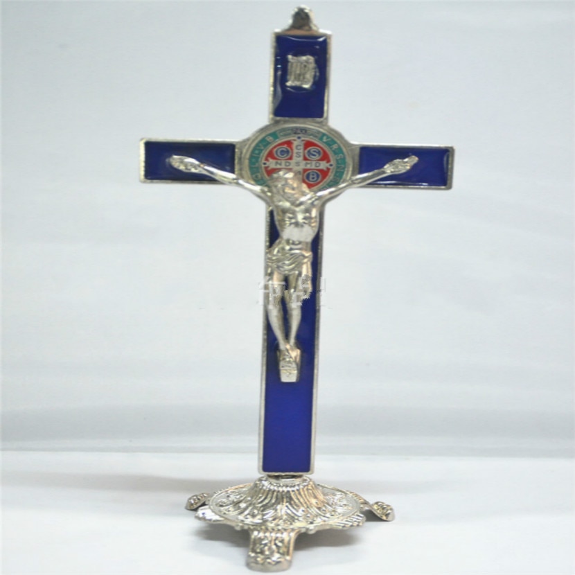 Staande Christian Jesus Cross Kerk Religieuze Ornament Sacrament kruisbeeld rood Heilige Artikel Souvenirs jesu Latijns Kruis