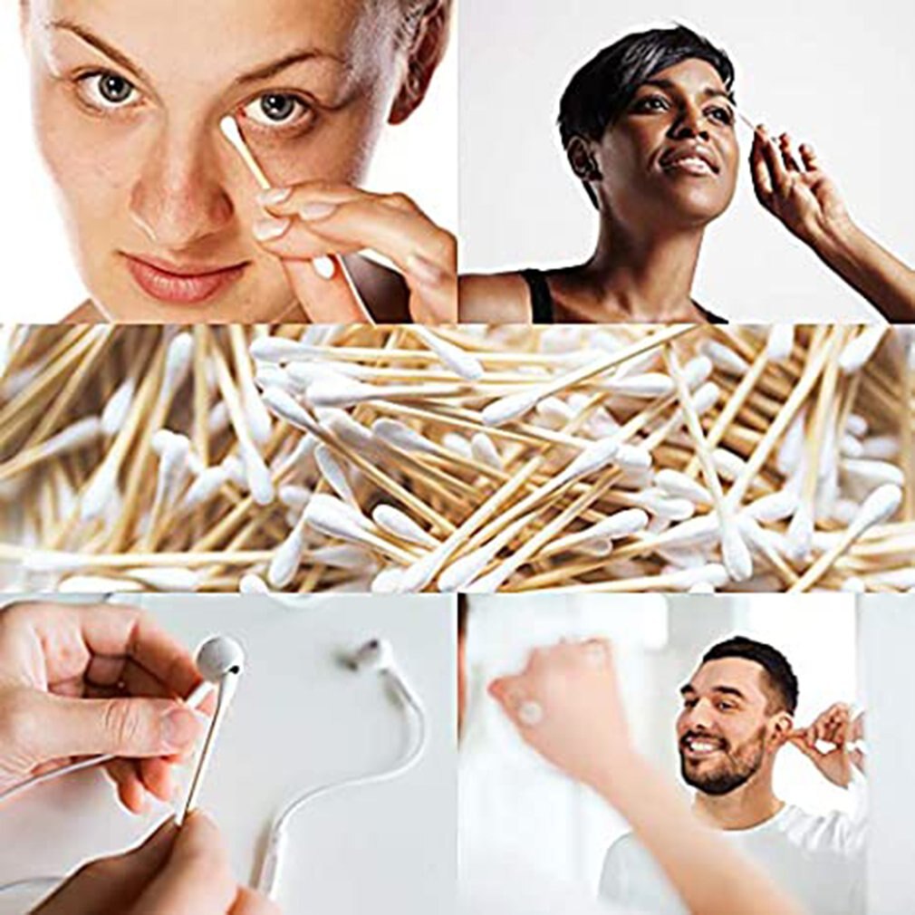 Heart-shaped Disposable Cleaning Sticks Cotton Swabs Double Head Cleaning Tools Individually Packaged Swabs