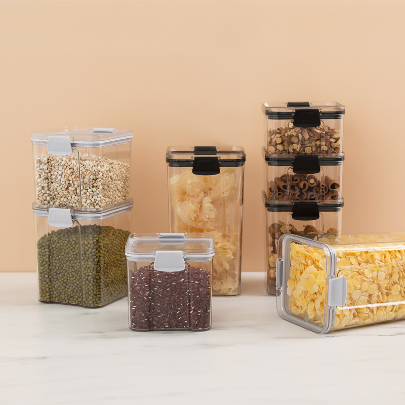 Versiegelt Panzer lagerung Kasten transparent kunststoff haushalt küche Snacks gewürze nüsse lebensmittel Klasse getreide lagerung Kasten