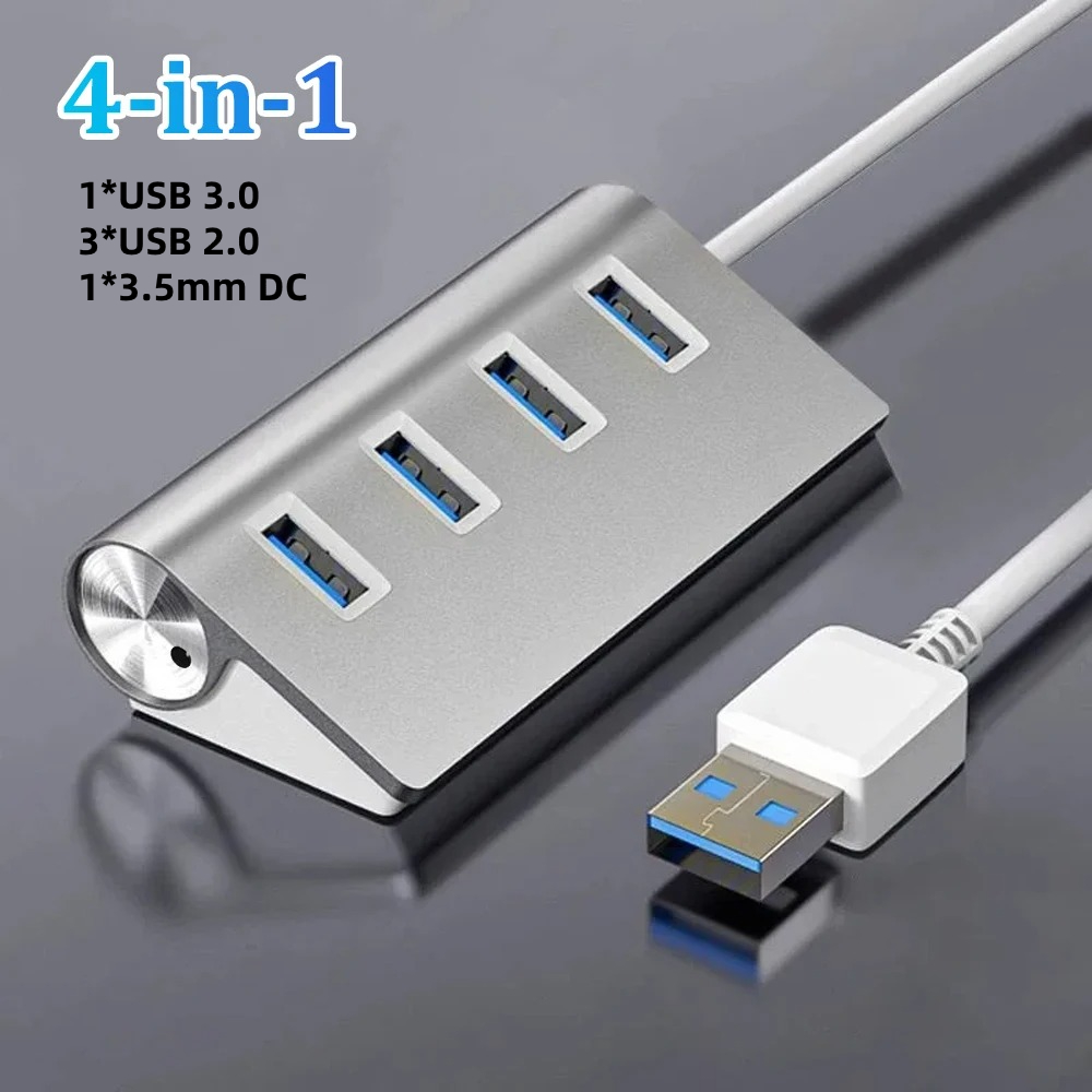 5Gbps High Speed USB 3.0 HUB 4/7Port USB 3.0 Port OTG Aluminum USB Splitter Docking Station Expander for Laptop Computer PC: WHITE