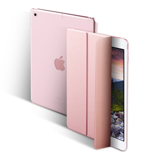 Fall für iPad Air 2 9,7 Ultra Dünne Magnetische Flip Stand PU Leder Funda für iPad 6 A1566 A1567 Smart abdeckung mit Auto Wake/Sleep-: Rose Gold