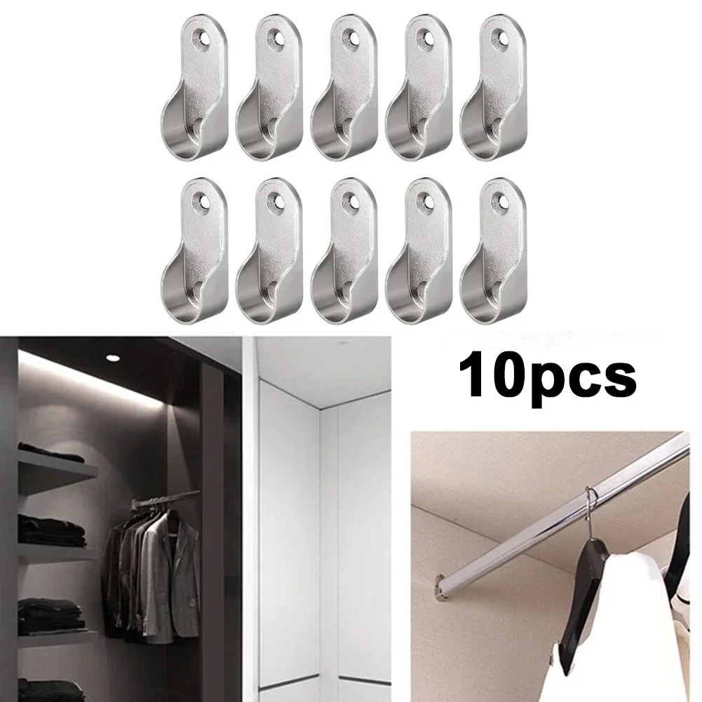 10 Stuks Garderobe Kleding Buis Ondersteuning Kast Staaf Paal Einde Beugel Houder Kast Hardware Opknoping Kleding Staaf Houder