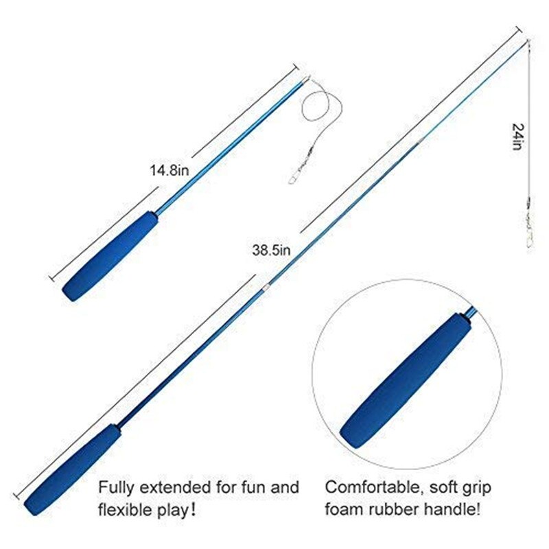 Interactief huisdier kat speelstokjes veren speelgoed met vervangbare kop vishengel vorm katten spoorspeelgoed benodigdheden