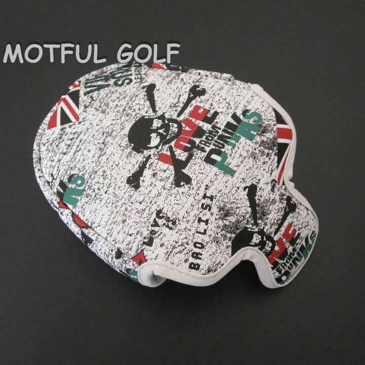 Semicircle Golf Putter Headcover Putters Head Cover PU Covers union jack SKULL printed cover half round
