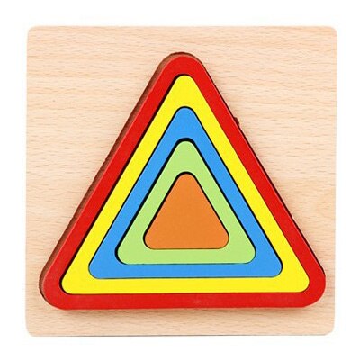 1PCS Wooden Puzzle Toys for Children Geometric Shape Montessori 3D Puzzle Toys for Baby Early Educational Learning: B