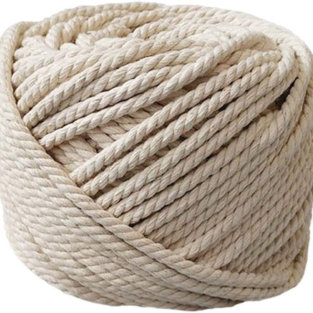 Macrame Cotton Cord Natural Cotton Rope Twisted Soft Cotton Cord String DIY Wall Hanging Plant Hangers Craft Knitting Craft Cord