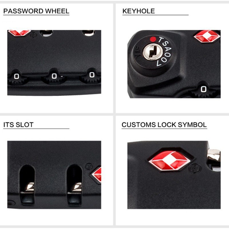 3 Digit Password Steel Wire Security Lock Suitcase Luggage Coded Cupboard Cabinet Locker Padlock