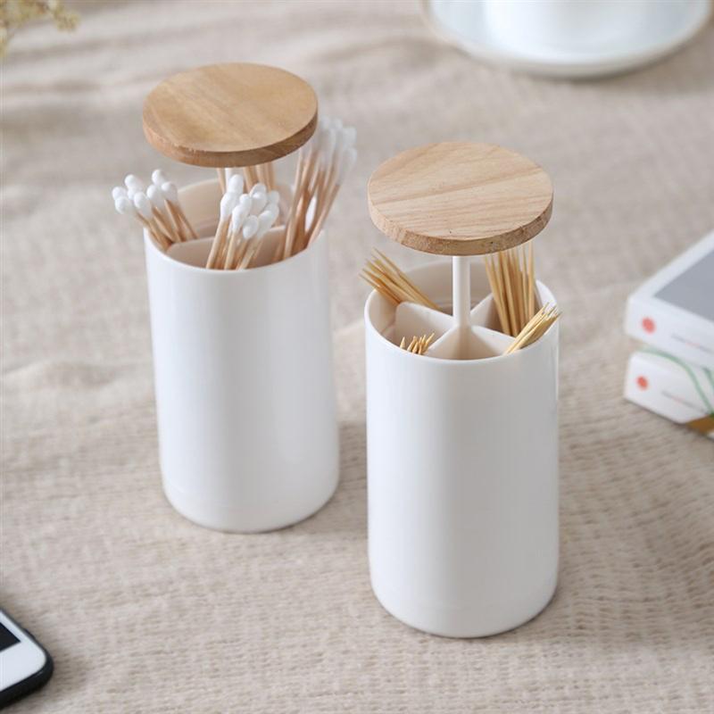 Automatic Pop-up Cotton Bud Swabs Toothpick Holder Dispenser Case Q-tips Holder Storage Organizer Box Home Hotel Decoration
